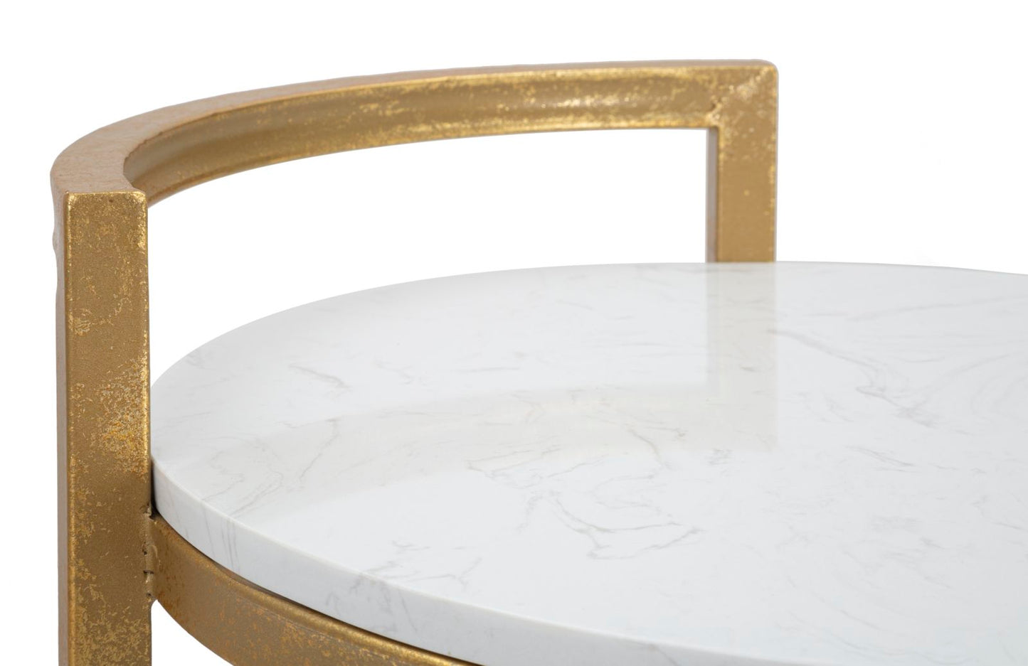 Ronde Bijzettafel Marmer Glam 50.5x40.5x40.5 cm