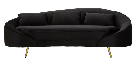 Driezits Sofa Oslo Met Kussens Zwart 68x185x84 cm