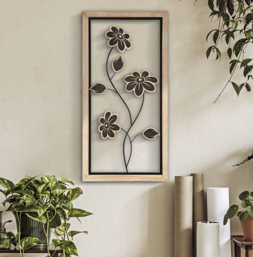 IJzeren/Houten Wandpaneel Girish -B- 60x30x2.5 cm