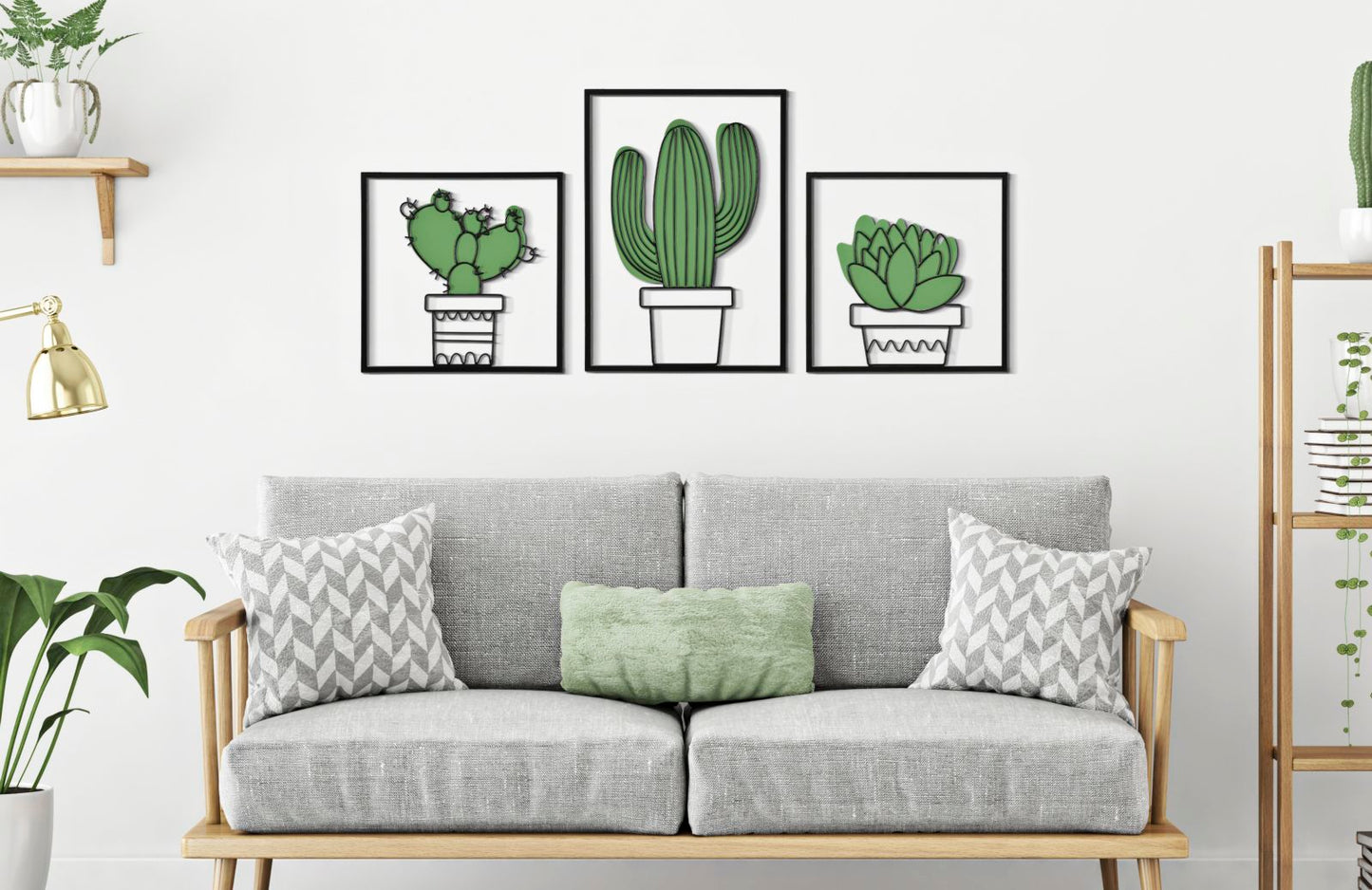 Wandpaneel Cactus Set 3 Stuks
