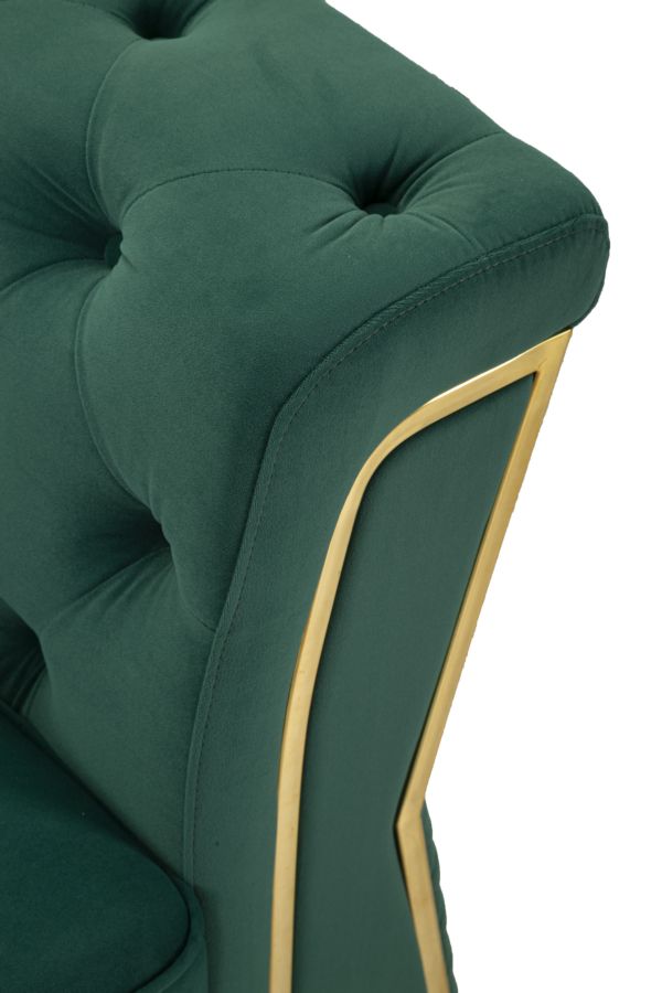 Sofa Emy Groen Met Gouden Poten 76x162x83 cm