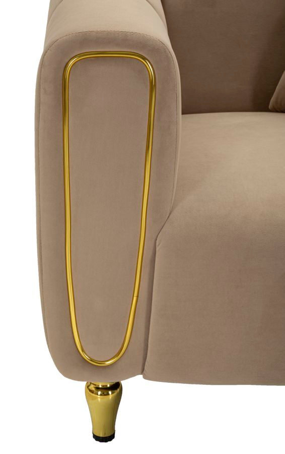 Fauteuil Alma Grijs met Gouden Poten 71x81x97 cm