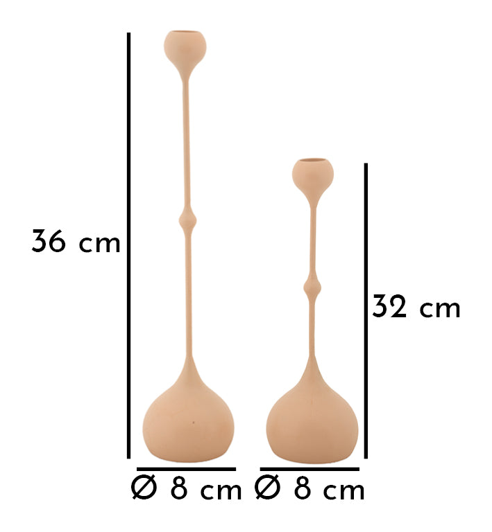 Kandelaar Slimmy Roze Set 2 Stuks