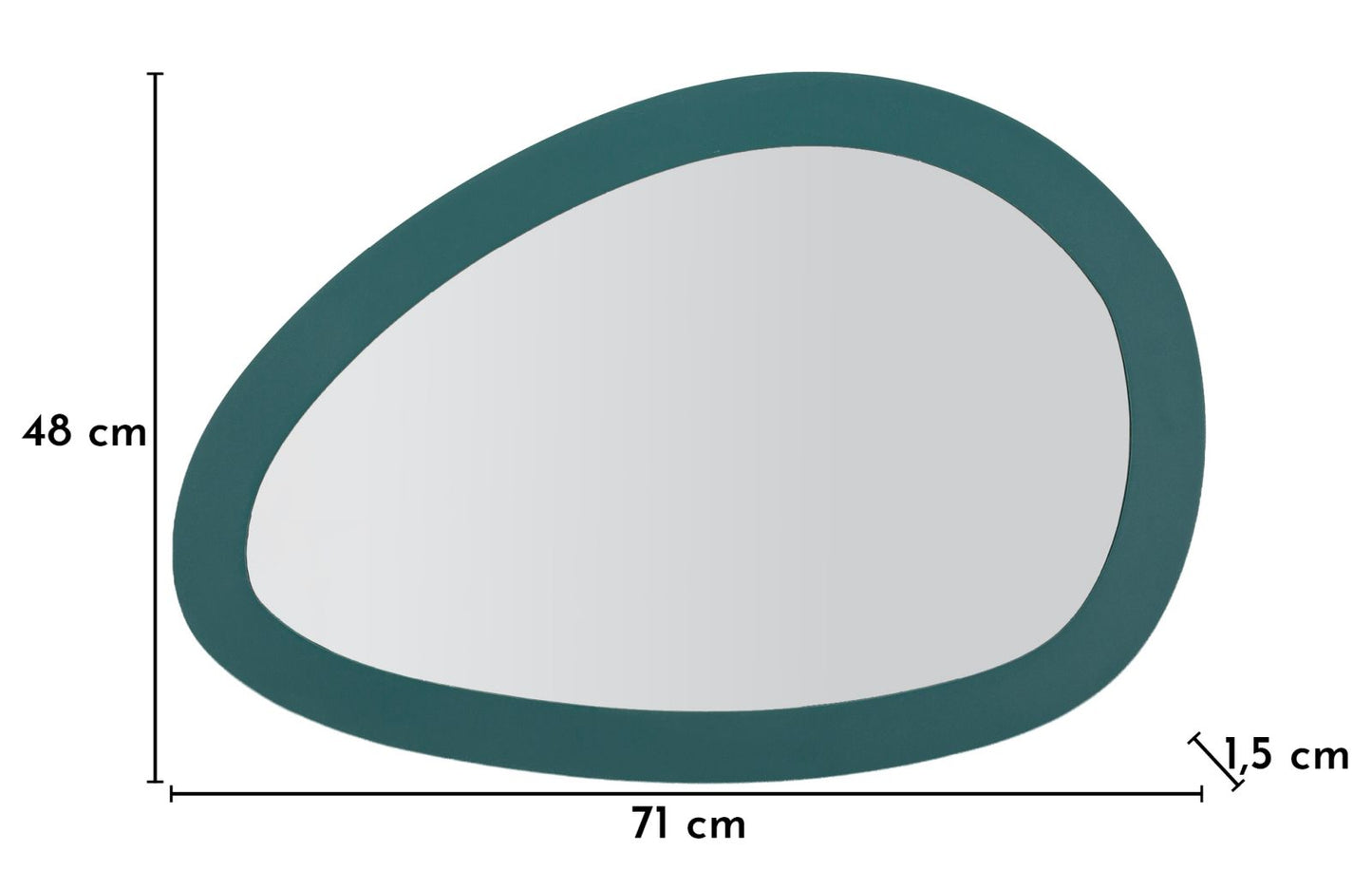 Wandspiegel Saturno Teal 48x71x1.5 cm