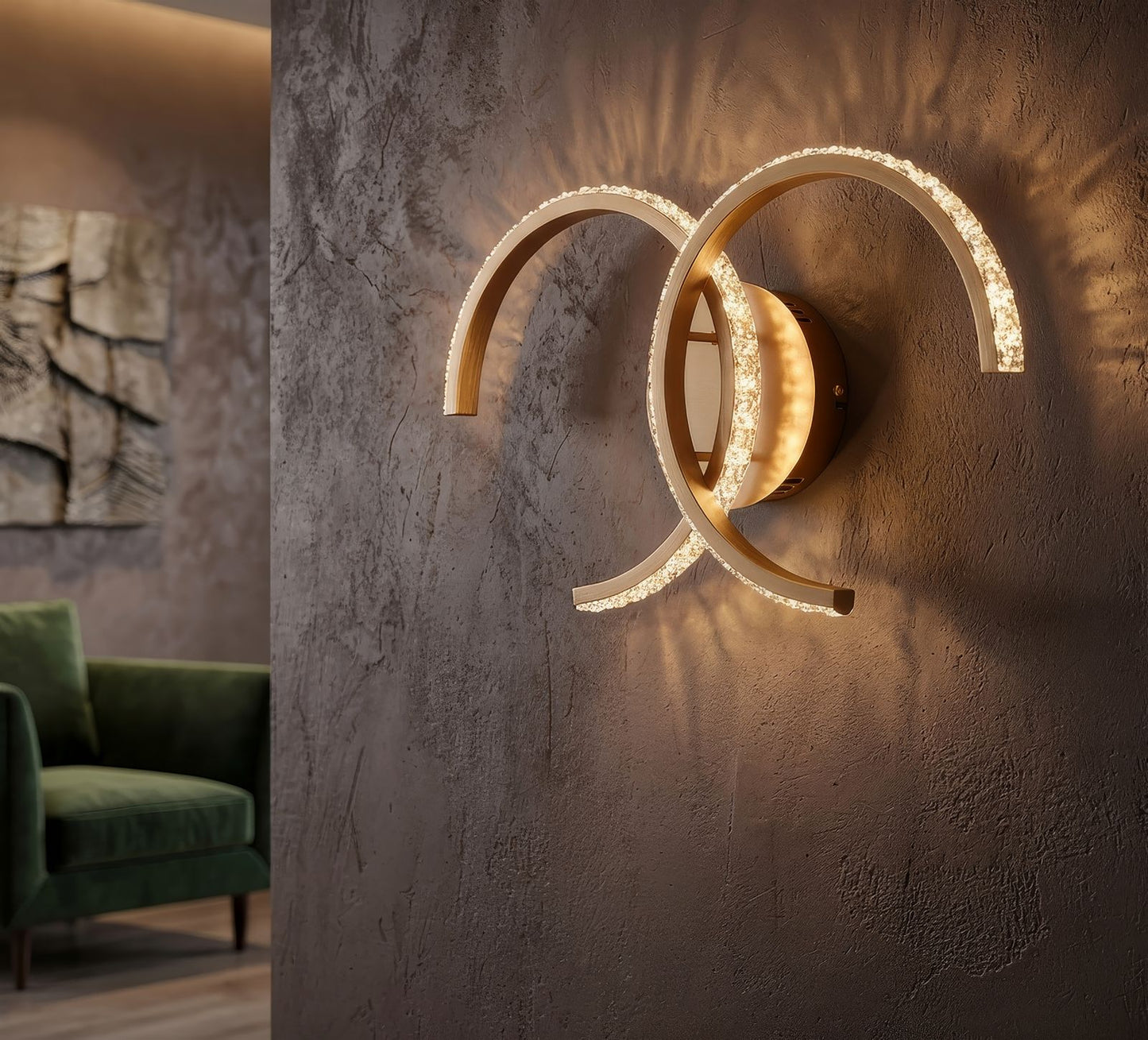 LED Wandlamp Double C met drie Lichtkleuren 24x41x8.5 cm