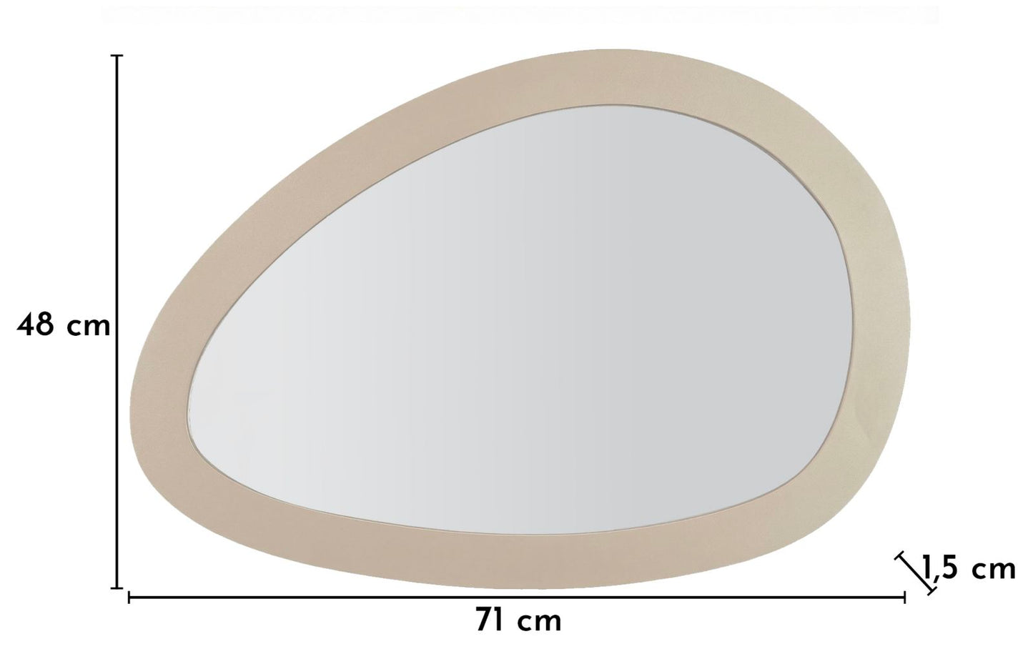 Wandspiegel Saturno Duifgrijs 48x71x1.5 cm