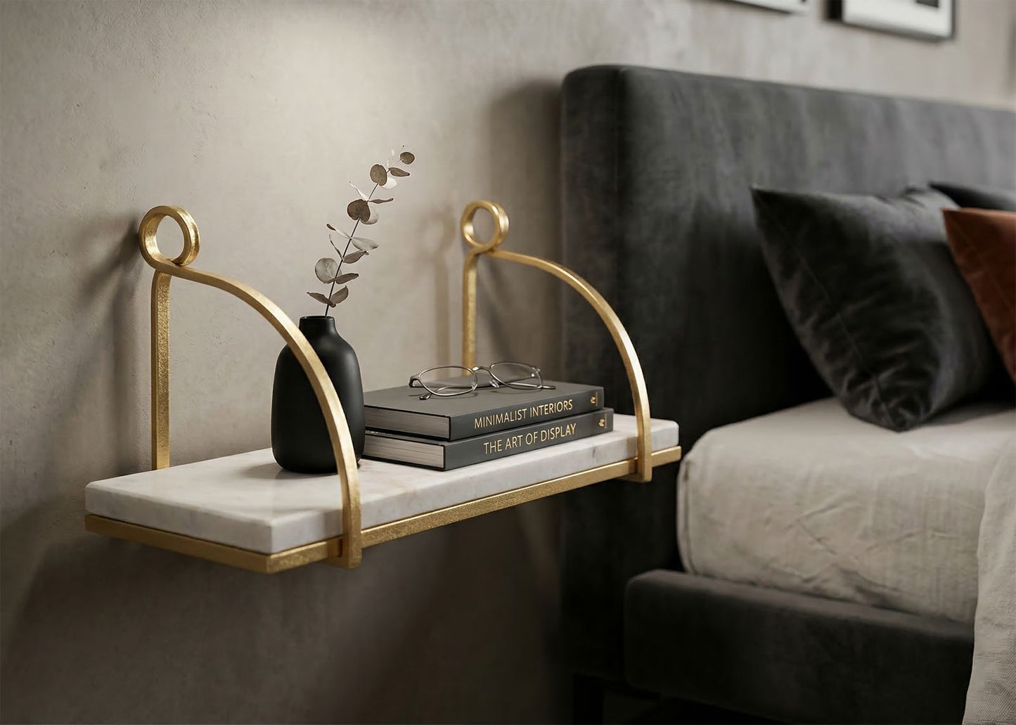 Wandplank Marmer Glam 18x40x16 cm