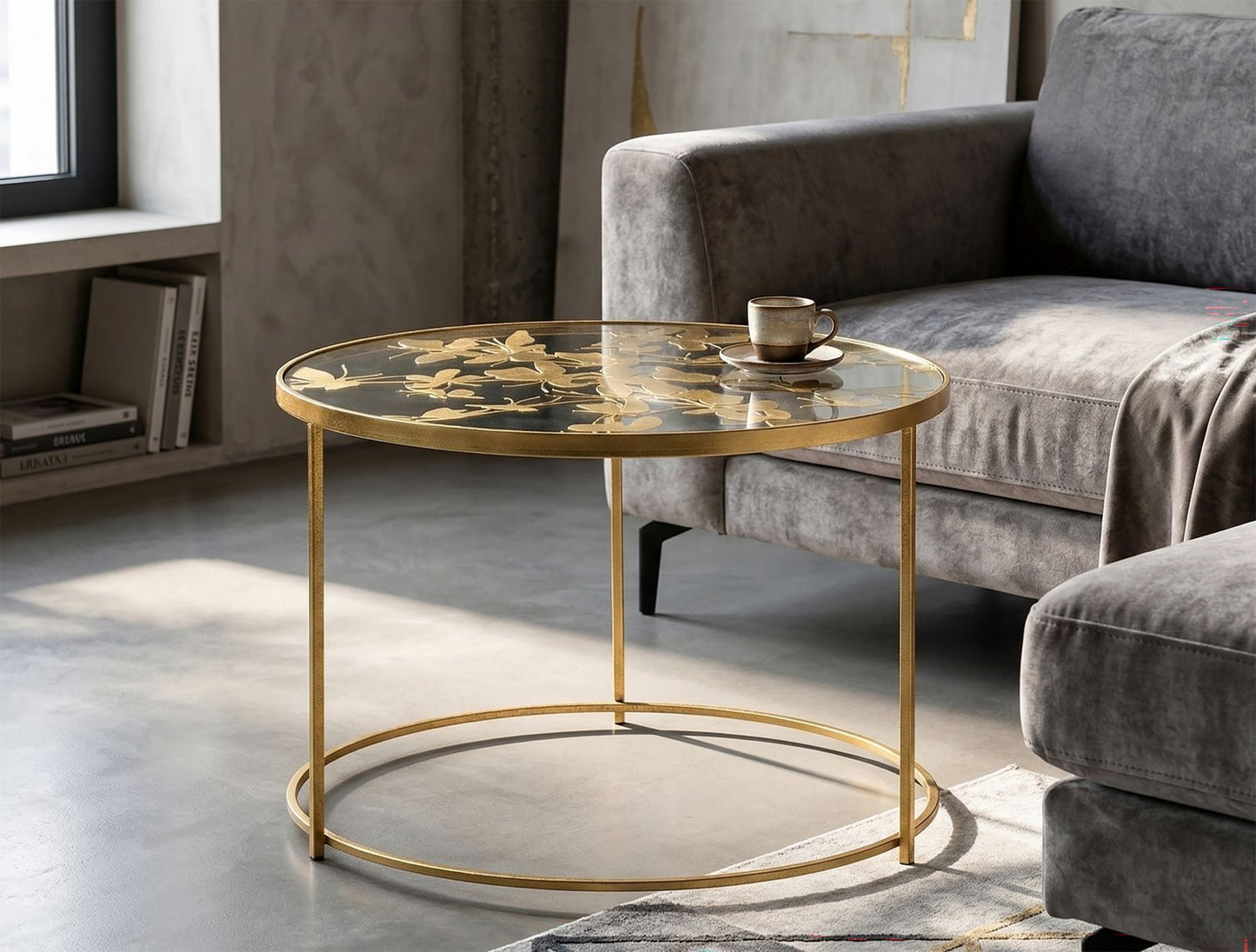 Salontafel Vlinders Goud 40.5x60x60 cm
