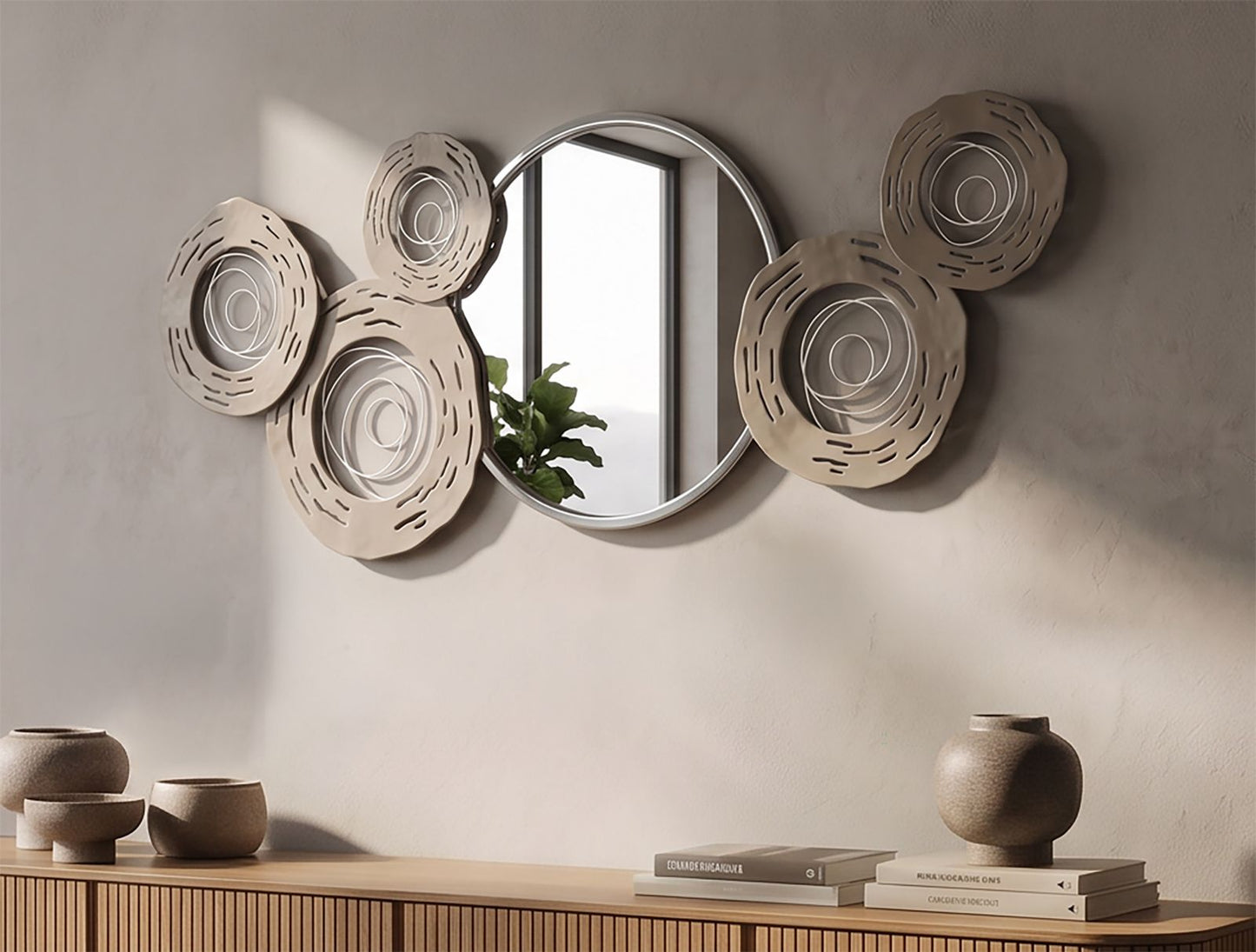 Wandpaneel Hop Met Spiegel Zilver 48x106x3.8 cm