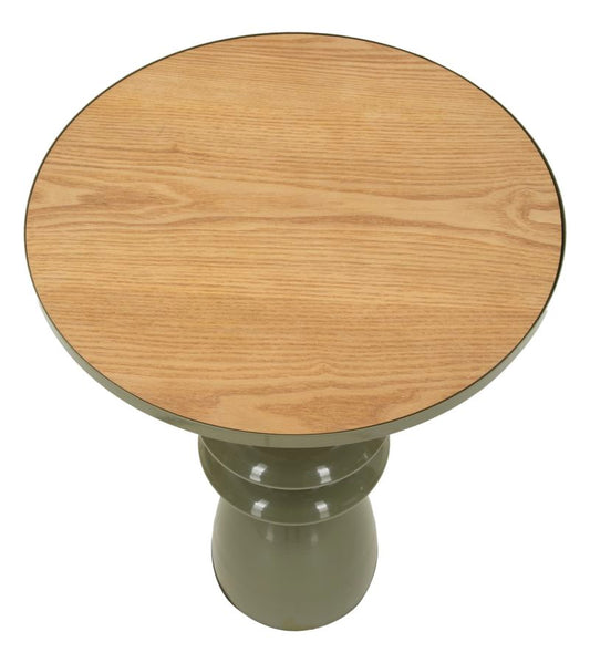 Metalen Salontafel met Houten Blad 63x45.5x45.5 cm