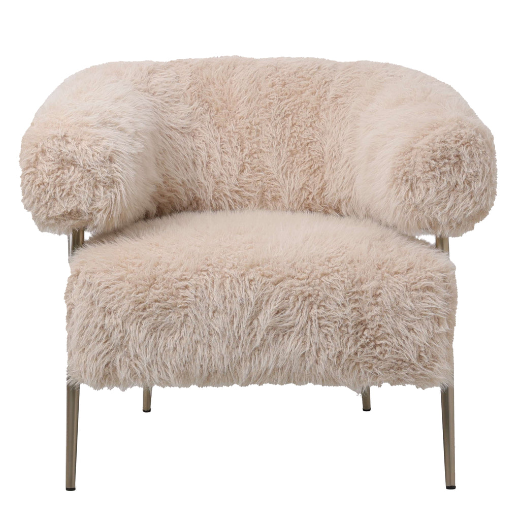 Hair Cream fauteuil champagne metal base