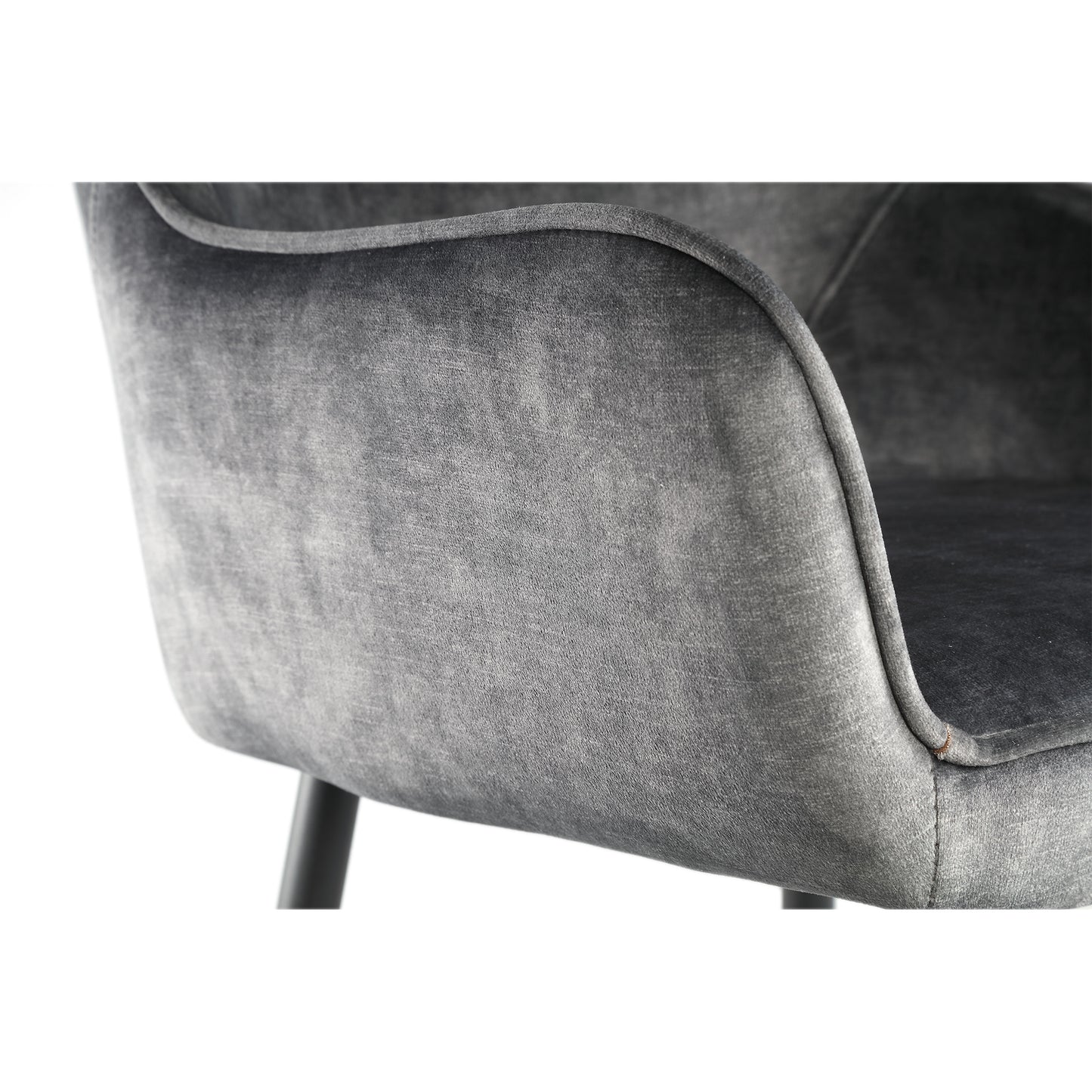 Fal LOW Velvet Anthracite Bar Stool Black Metal Le (set of 2)