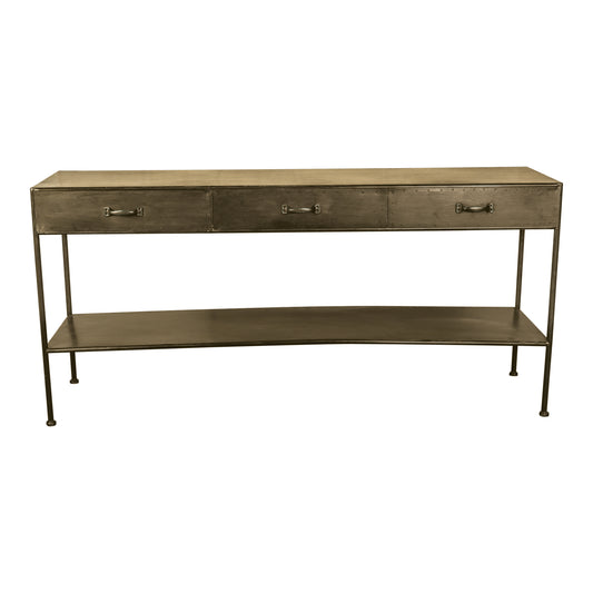Simple Metal Gold Sidetable Open 3 Drawers
