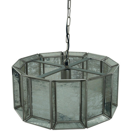 Cenna Brass Iron Hanging Lamp Antique Round Glass