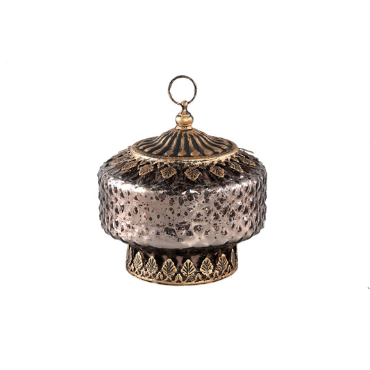 Decoritz Bronzen Glazen LED-Lantaarn Rond - Set van 6 - 6 Sets 13.5x13x13 cm