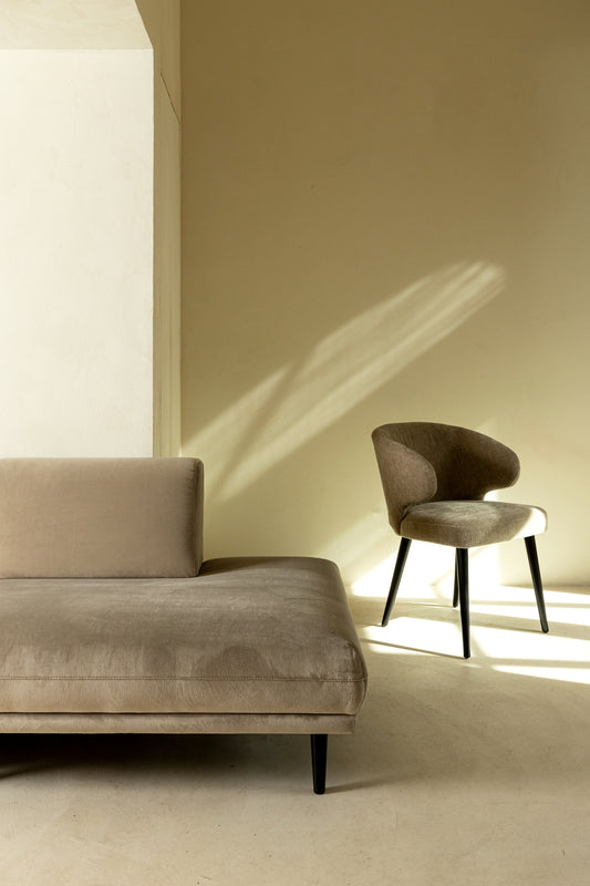 Fiori Green 1205 Dining Chair Black Wood Legs