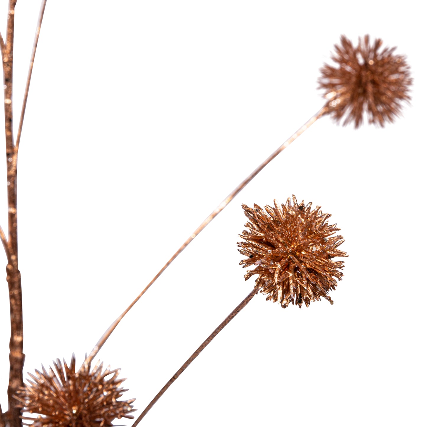 Twig Plant Koperkleurige Billy Buttons Spray - Set van 12 89x47x17 cm