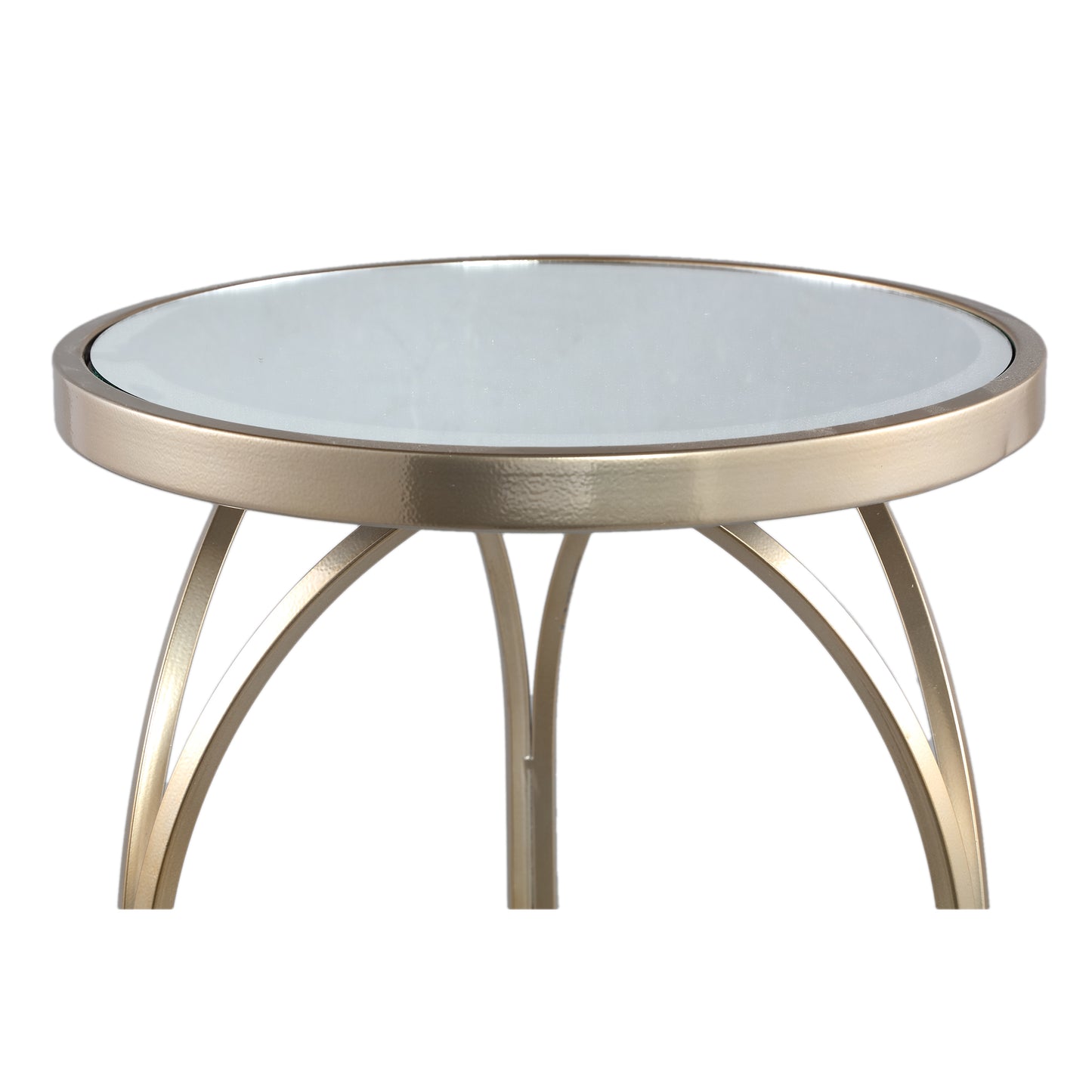 Rikka Gouden IJzeren Elfje Sidetable Spiegeltop Rond S 66x35x35 cm