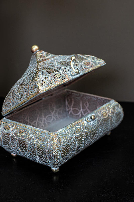 Indio Gold Antique Iron Storage Box Rectangle