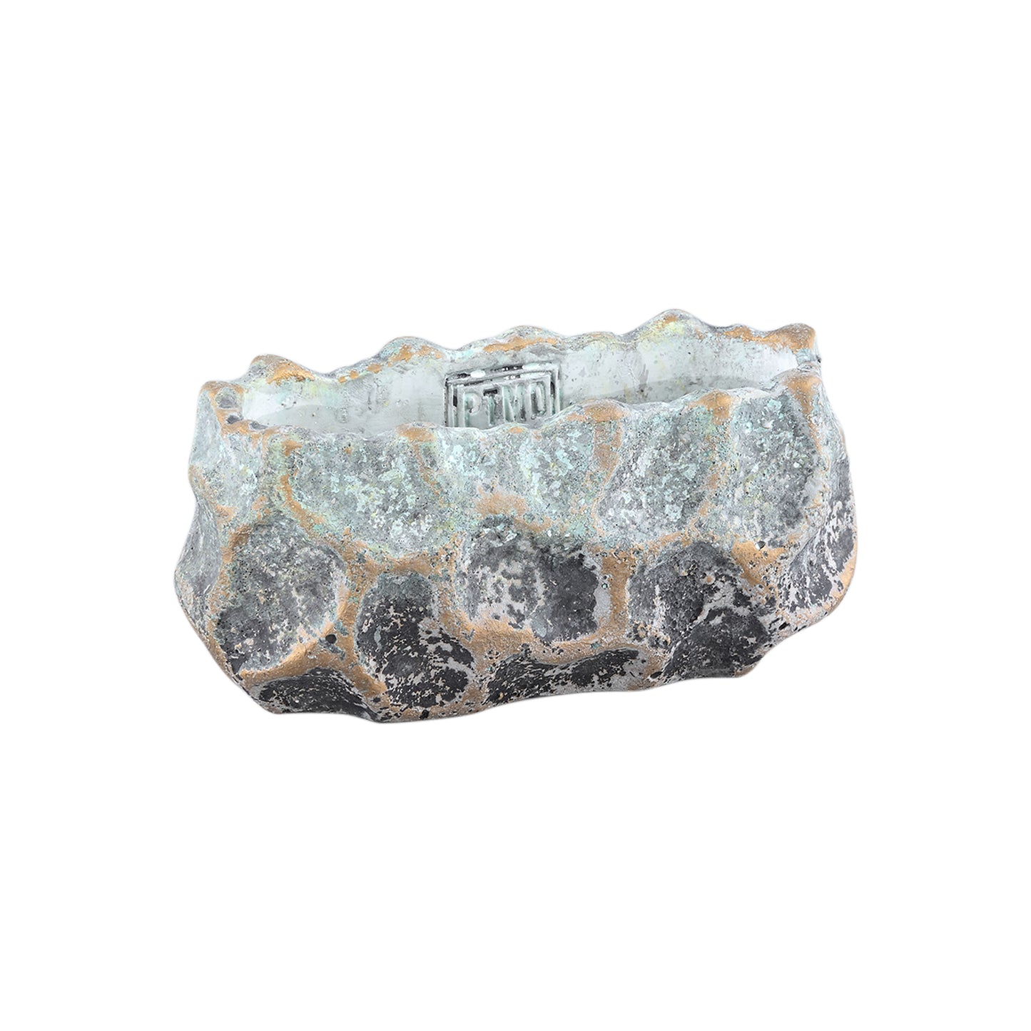 Kixx Grey Cement Pot Angled Shapes Oval S