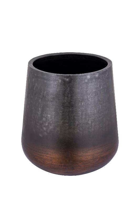 Nouska Zwarte Aluminium Pot Met Koperen Bodem M 59x57x57 cm