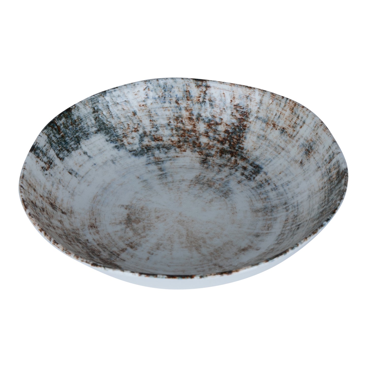 Kaylaa Mix Porselein Diepe Bord Bruin Rond Set van 6 Stuks 3x20x20 cm