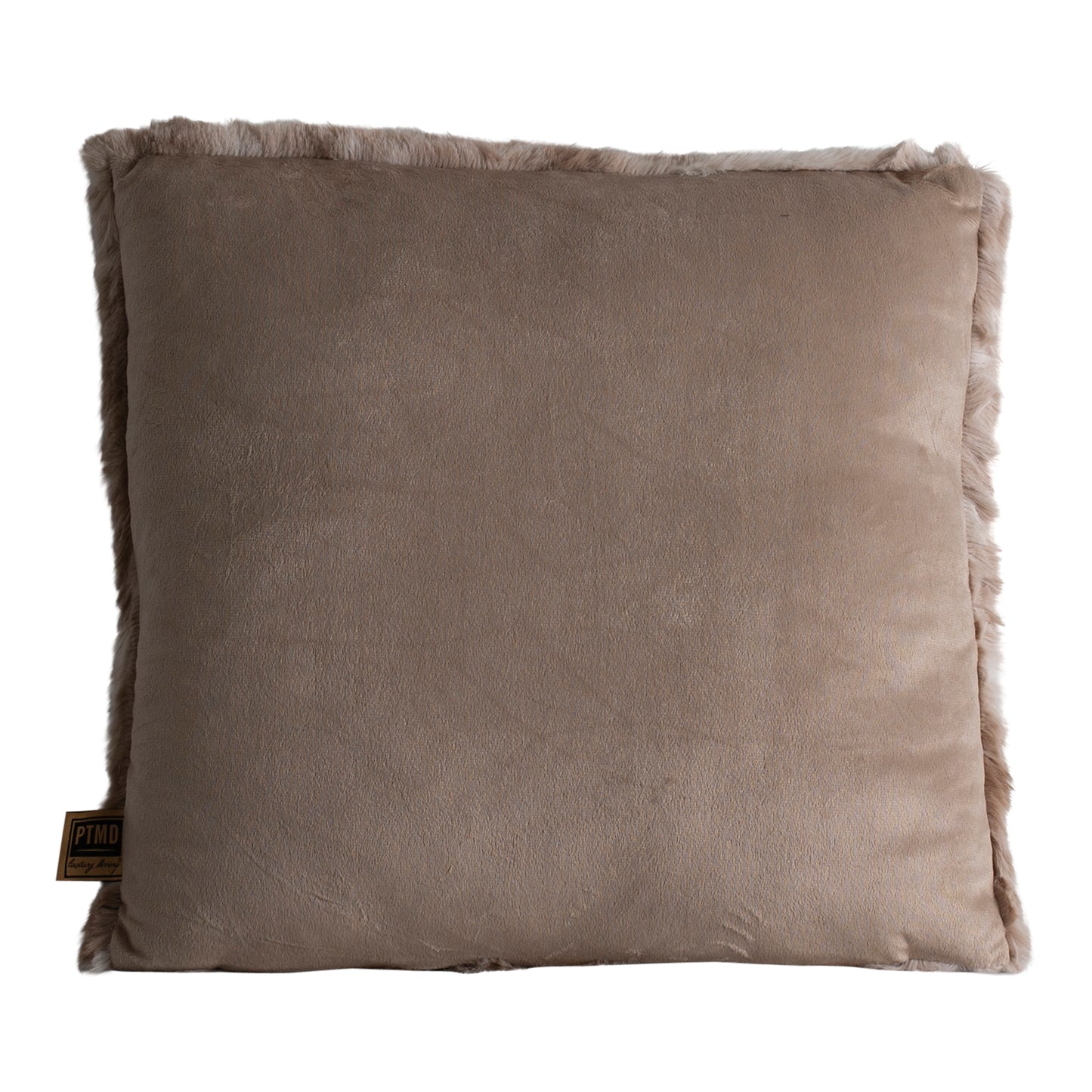 Linde Beige Nepbont Kussen Vierkant Set van 4 45x45x10 cm