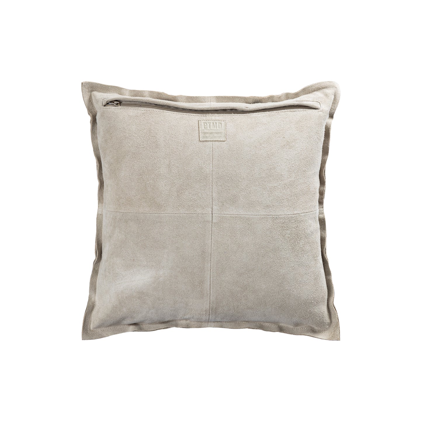 Cobie Taupe Suède Leren Kussen Vierkant Set van 2 45x45x8 cm