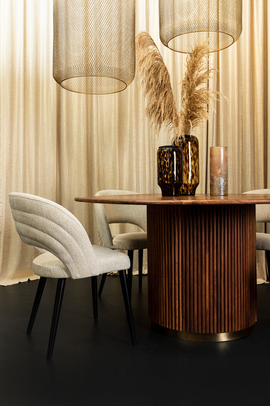 Abierto Taupe Nanci Fabric Dining Chair