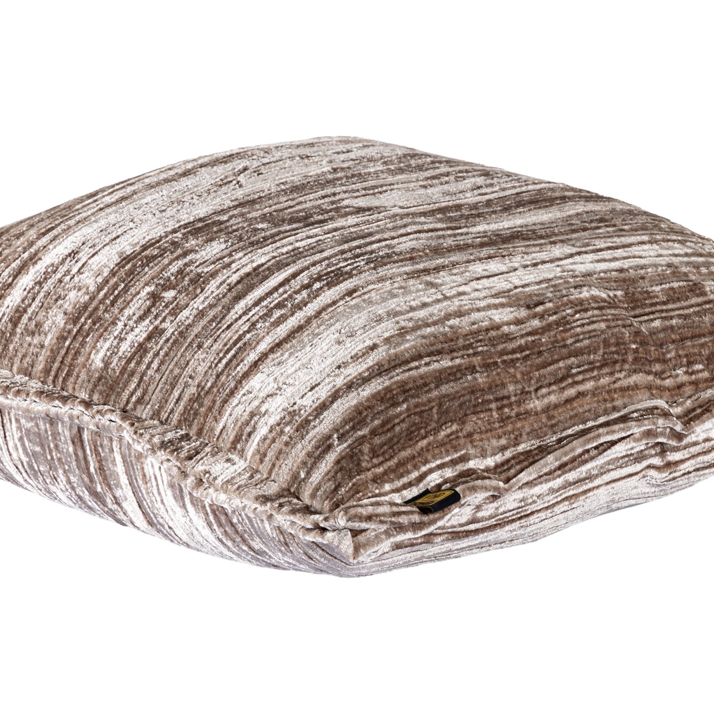 Senny Beige Fluwelen Kussen met Ruche Rand Set van 2 Stuks 60x60x3 cm