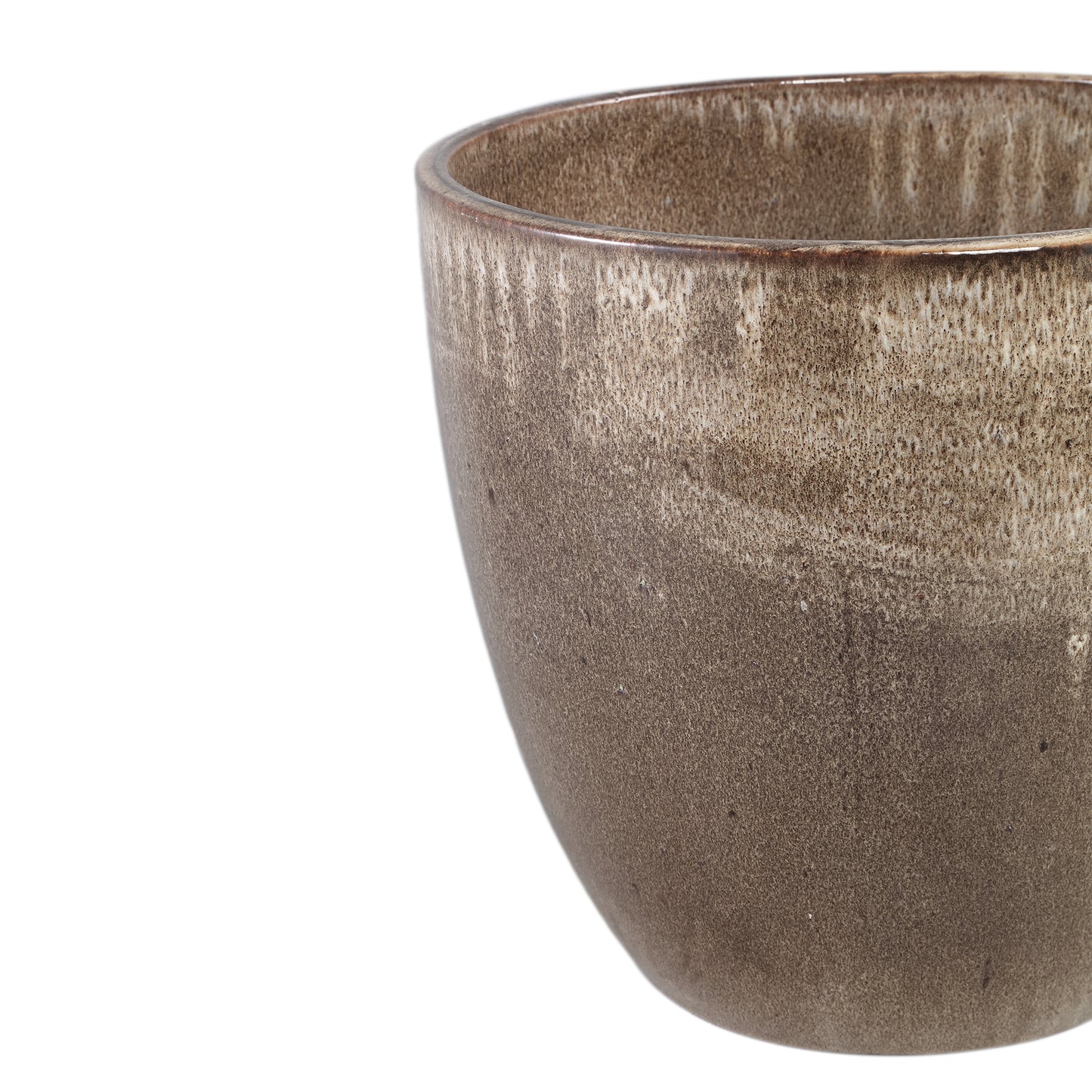 Aleix Bruine Keramische Pot Rond Set van 2 35x34x34 cm