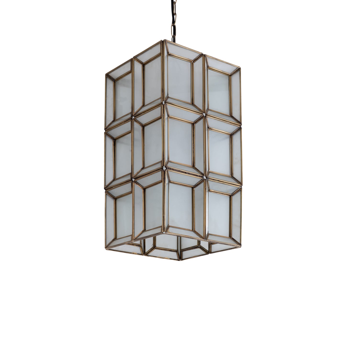 Layra Witte Melkglazen Hanglamp Antiek 45x24x24 cm