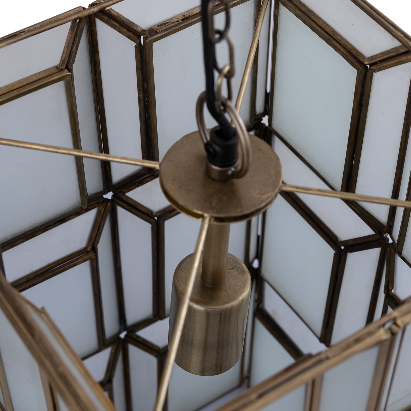 Layra Witte Melkglazen Hanglamp Antiek 45x24x24 cm