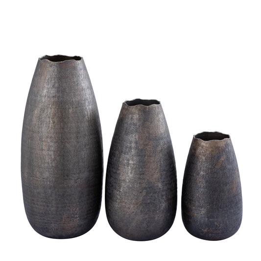 Semin Silver Alu Round Rustic Pot Wavy Edge S