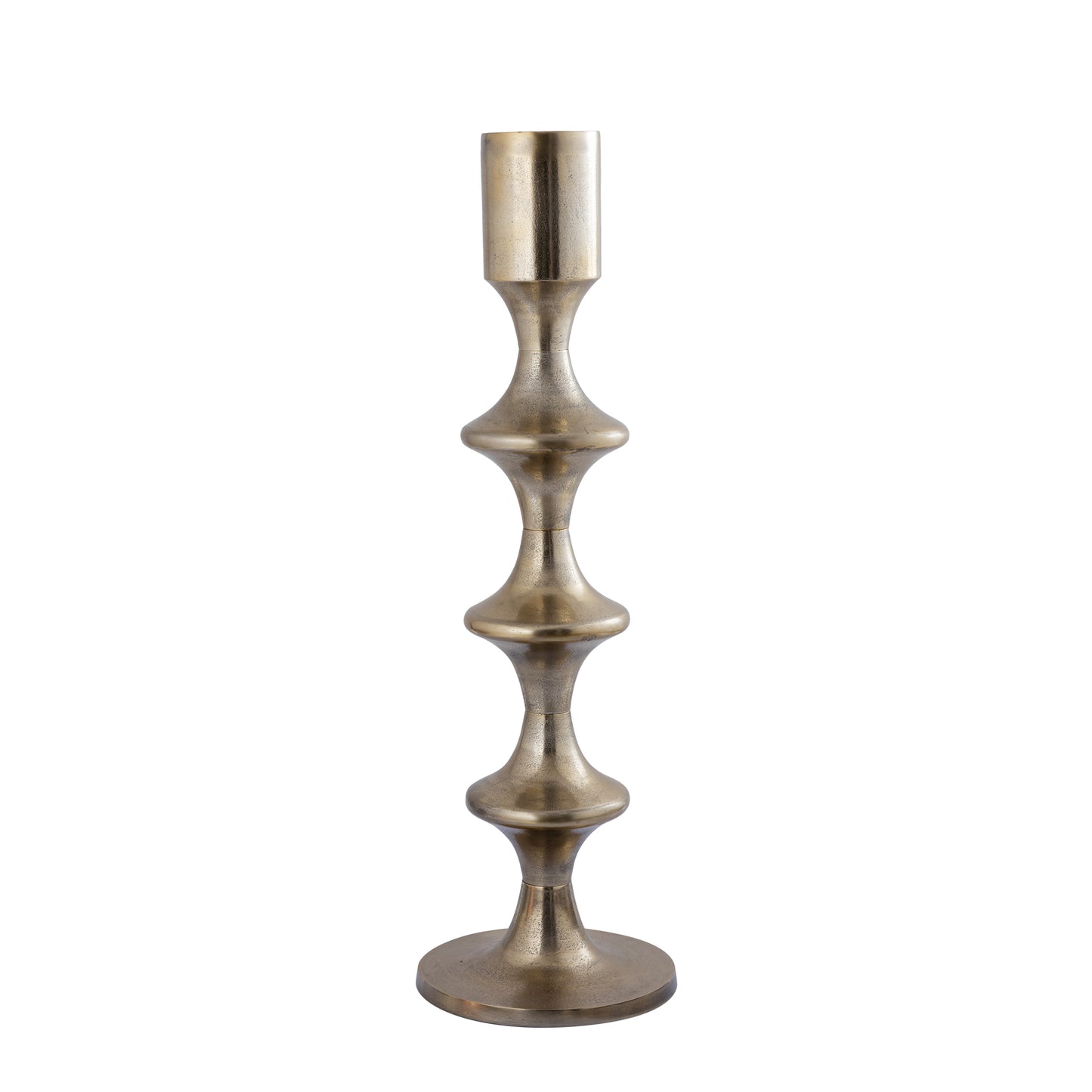 Taika Gouden Aluminium Kandelaar Rond Tabs Hoog 92x31x31 cm