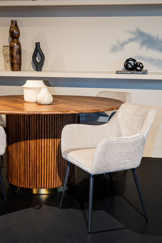 Fallax Anthracite 456 Ribbe Fabric Dining Chair (set of 2)