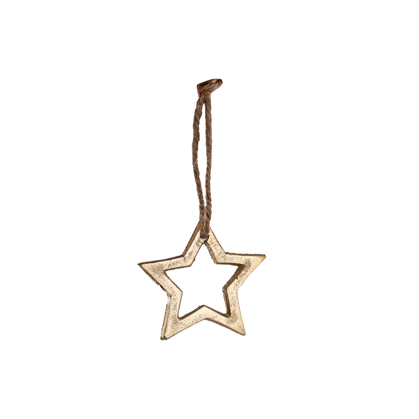 Myrcella Gouden Aluminium Ster Hanger In Pot Set Van 2 - 2 Sets 11.5x10x10 cm