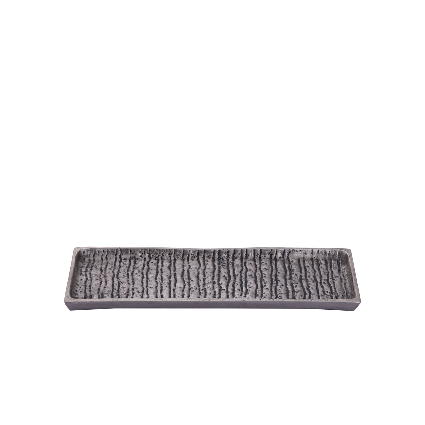 Grail Zilveren Aluminium Dienblad Met Strepen Rechthoek M Set Van 4 - 4 Sets 2x38.5x13.5 cm