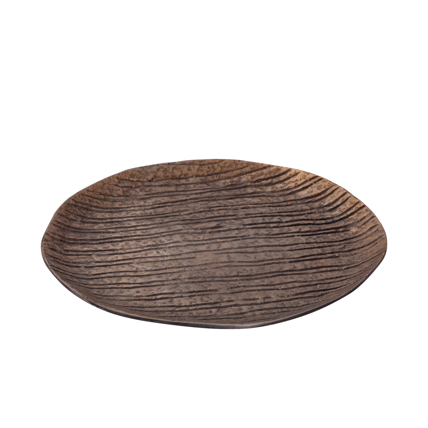 Grail Gouden Aluminium Dienblad Met Strepen Rond M Set van 4 - 4 Sets 2x32x32 cm