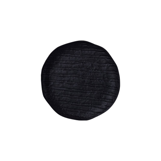 Grail Zwart Aluminium Bord Met Strepen Rond S Set Van 4 Stuks 2x24.5x24.5 cm