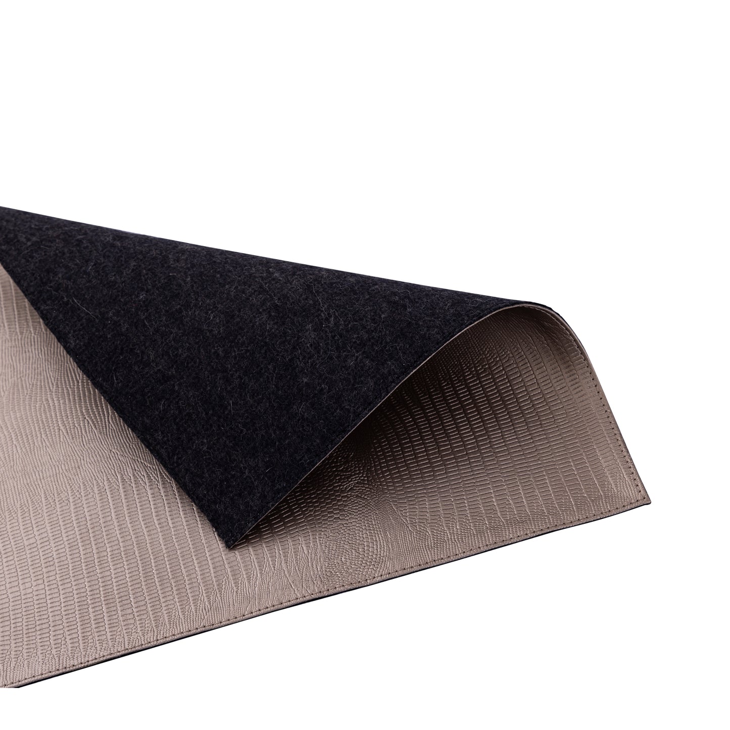 Rafal Champagne Vegaan Leer Placemat Rechthoek Set Van 12 Stuks - 12 Sets 0.5x32x44 cm