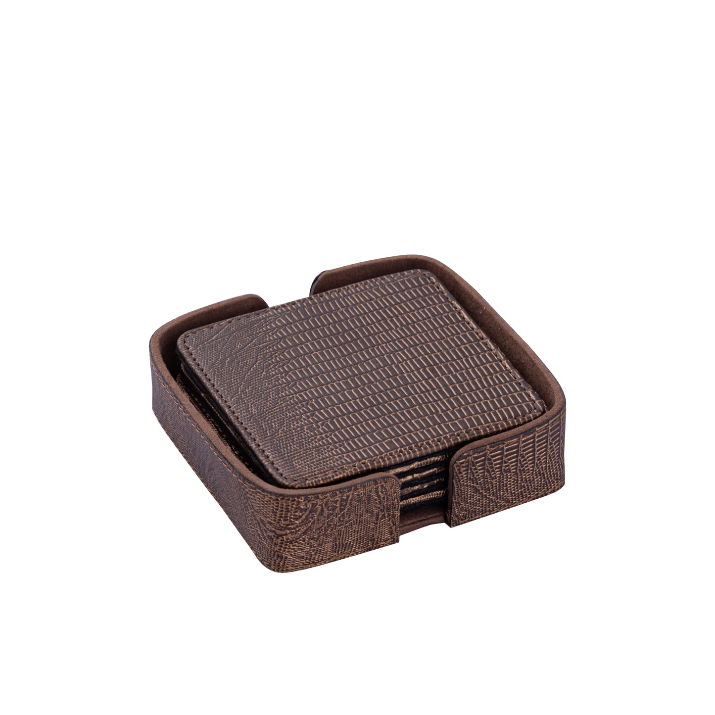 Rafal Bronzen Onderzetters Vierkant Set van 6 Stuks - 6 Sets 3x13x13 cm