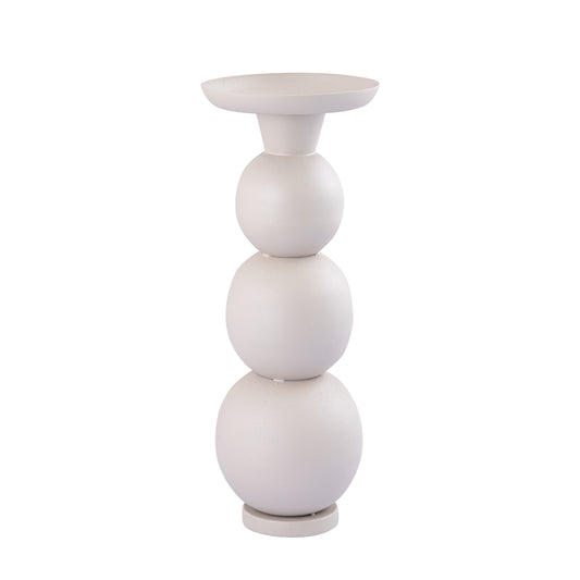 Shannan Crème Ronde Kandelaar Met Gloeilampen L 52.5x20x20 cm