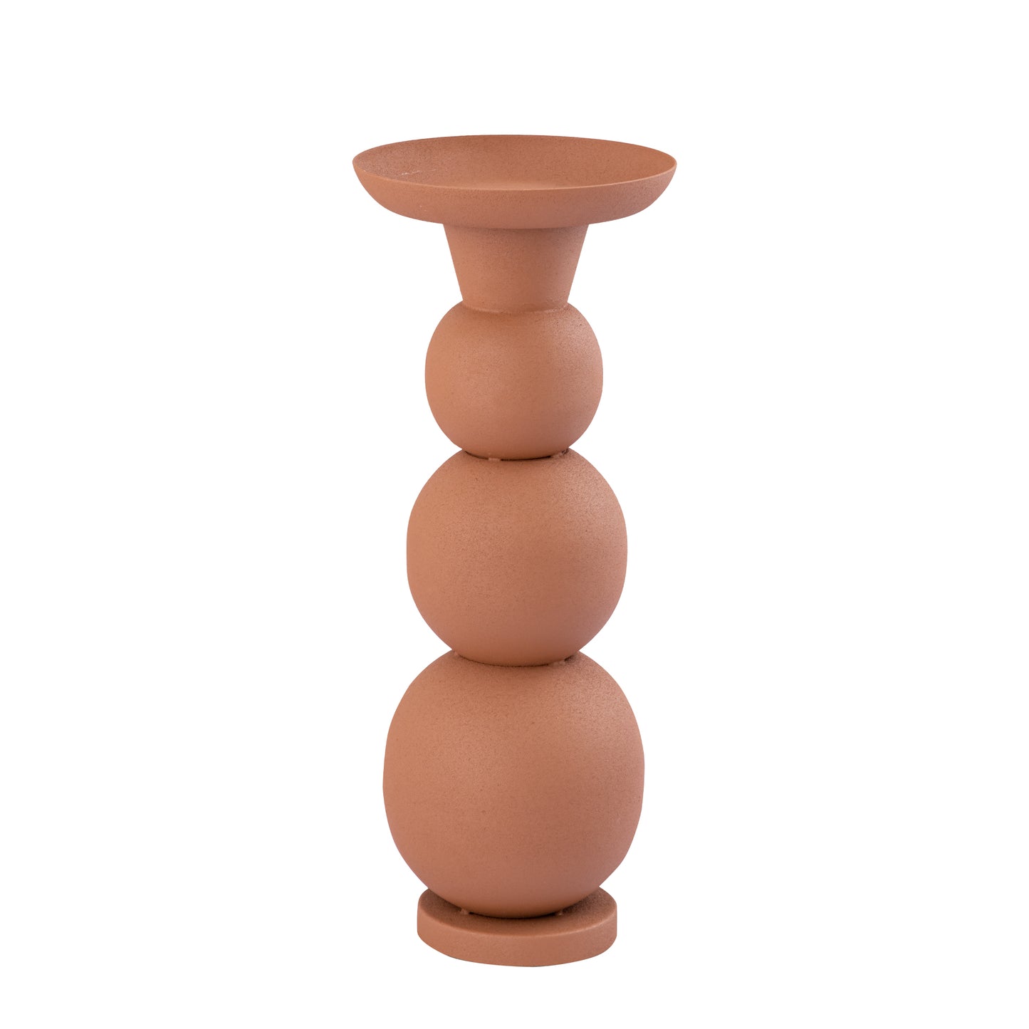 Shannan Roestkleurig Rond Ijzeren Kandelaar Met Glazen Bollen M 45x18x18 cm