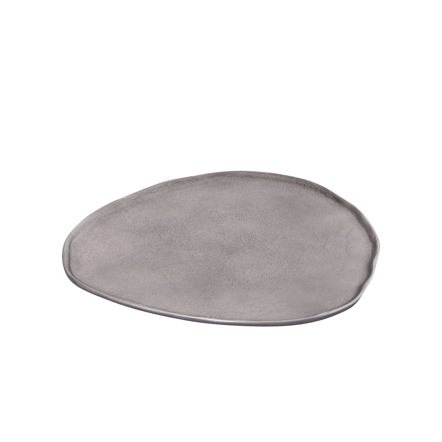 Kora Zilveren Gegoten Aluminium Organisch Gevormde Schaal M – Set van 4 Stuks - 4 Sets 1x30x25 cm