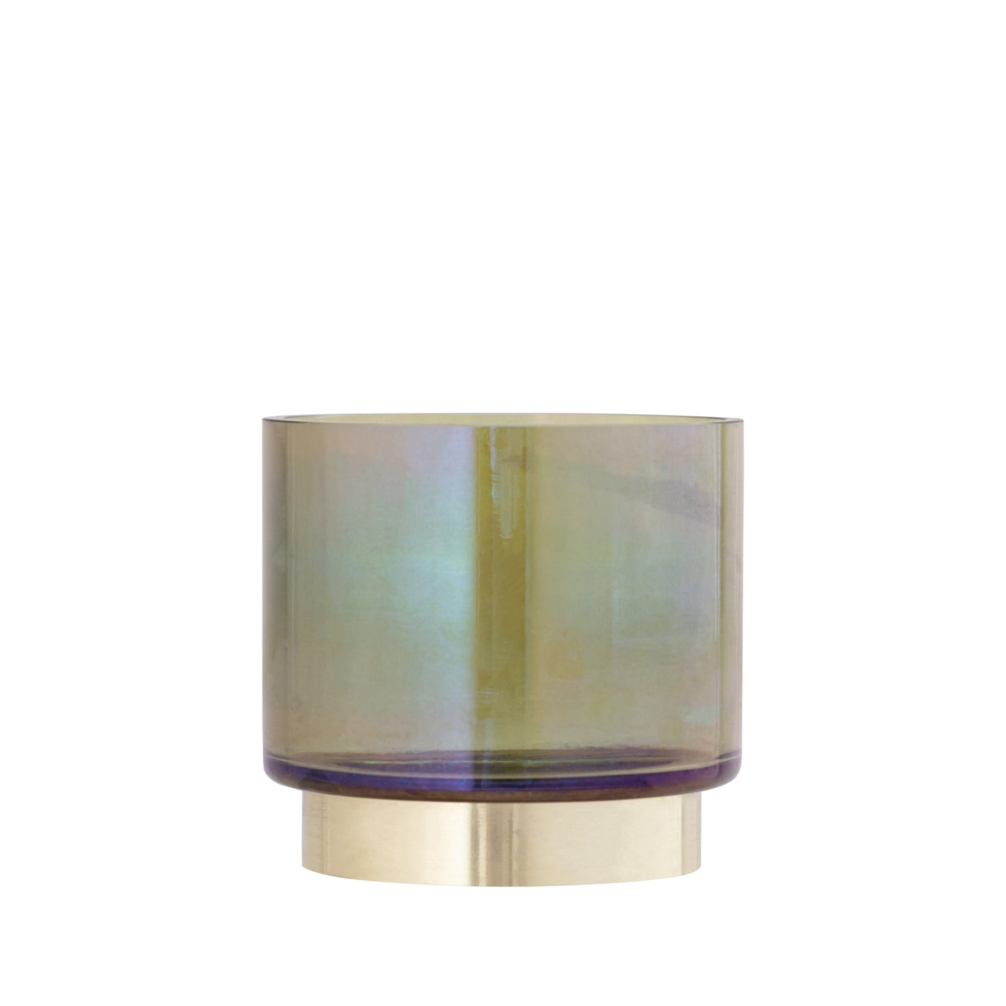 Norah Groen Glazen Theelicht Met Gouden Metalen Voet - Set van 8 10x10x10 cm