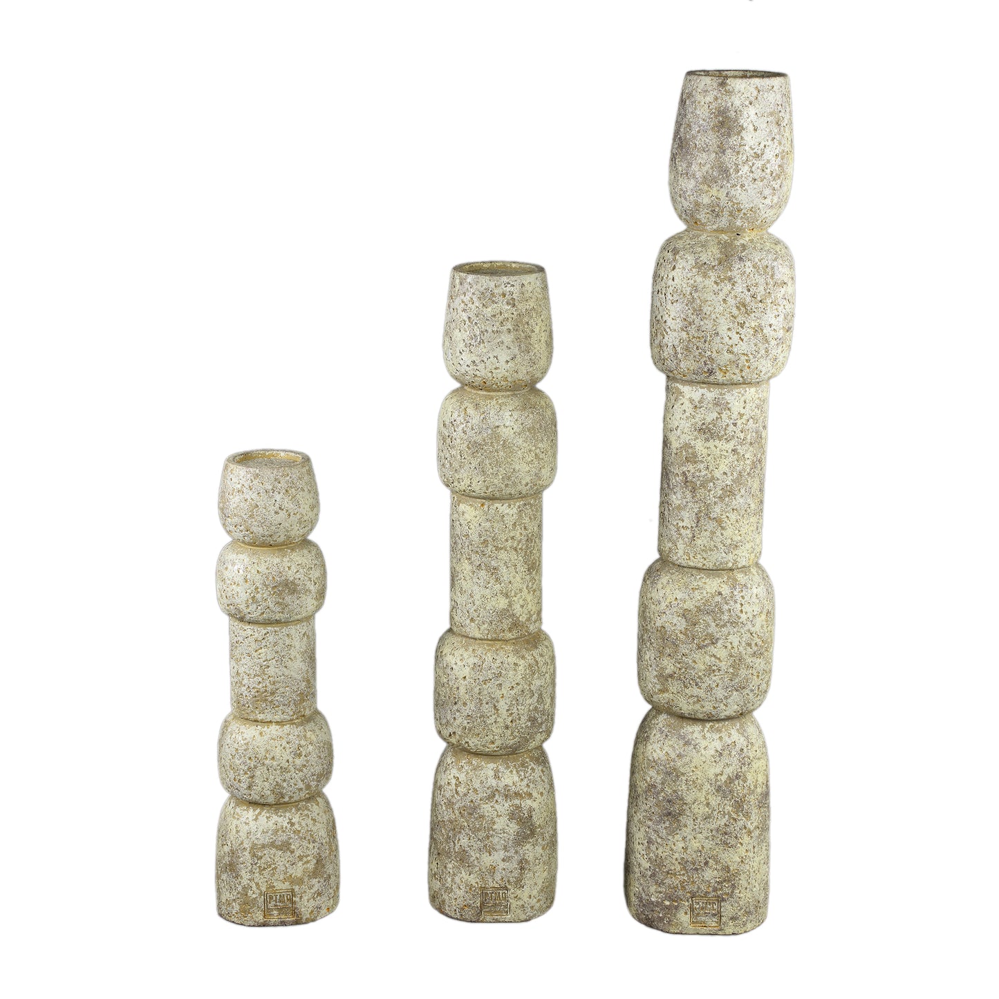 Terrina Cream Cement Bulbs Shaped Candle Holder L