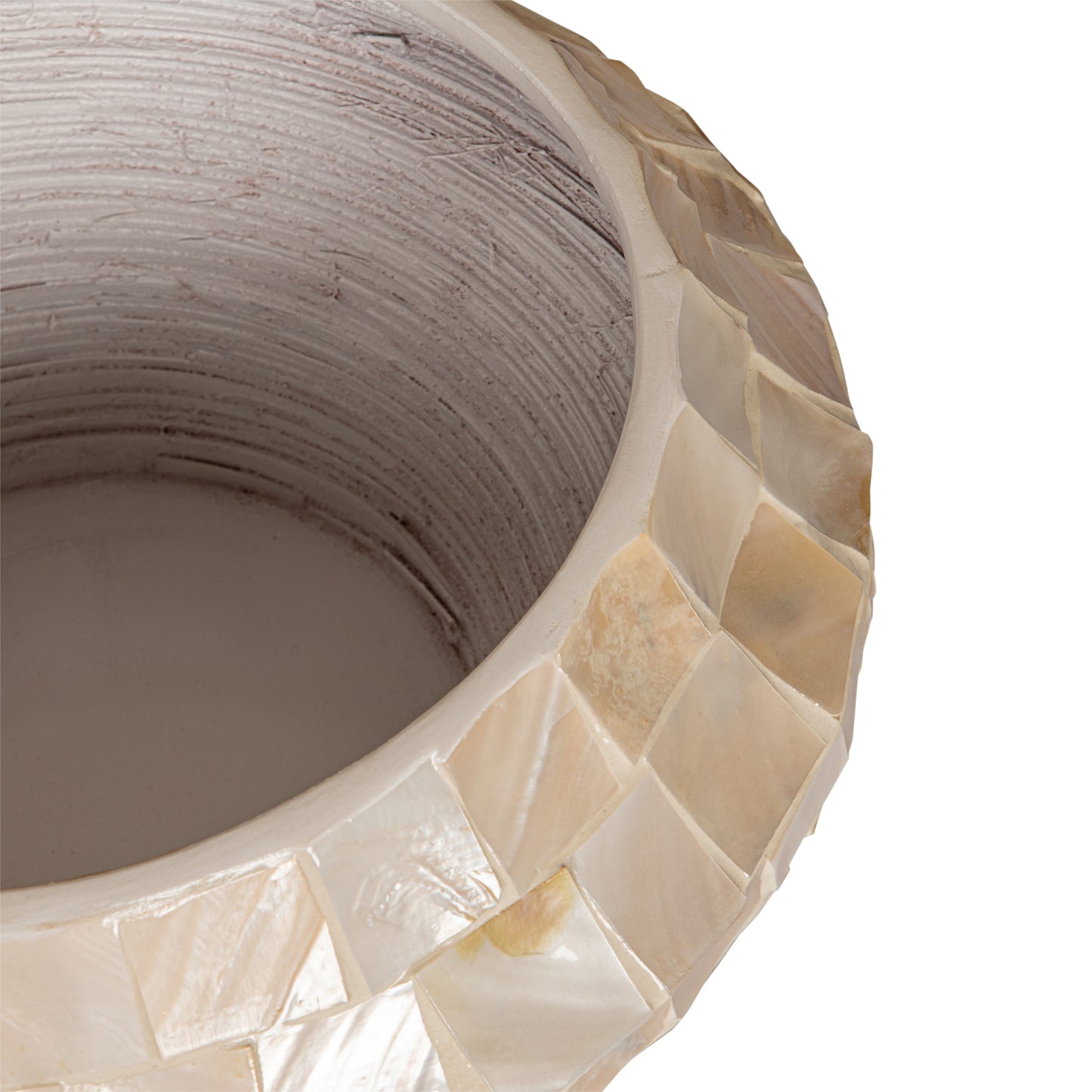 Daven Cream Ronde Bamboe Pot Laag S 20x41x41 cm
