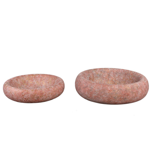 Aly Red Cement Round Bowl Small