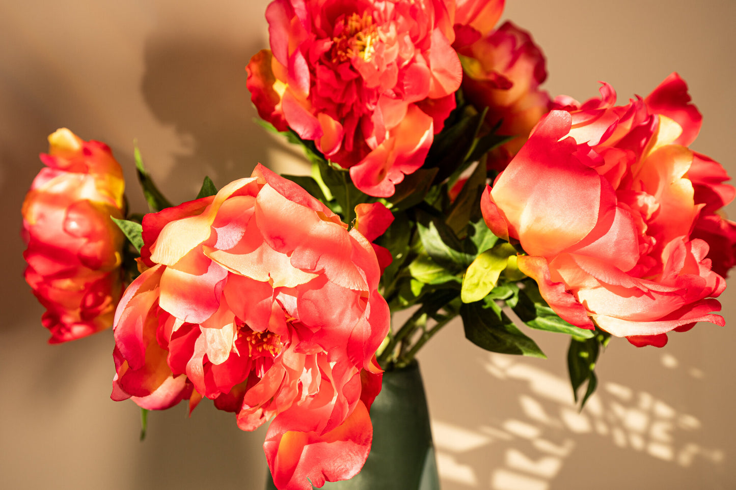 Peony Flower Roze Pioenroos Spray - Set van 12 62x14x17 cm